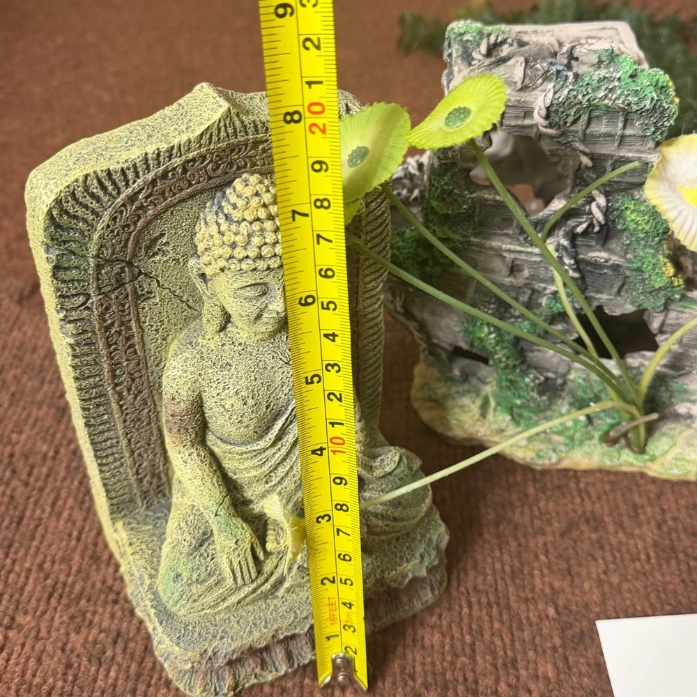 Buddha Statue and Ancient Temple Ruins‎ Aquarium Decorations 3 Piece Set